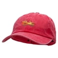 thumbnail image 2 of Safari Car Embroidered Pigment Dyed Wash Cap - Red OSFM, 2 of 5