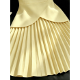 thumbnail image 6 of Light Yellow Womens Sleeveless Peplum Pleated Hem Dress Elegant Minimalist Solid Color, 6 of 8