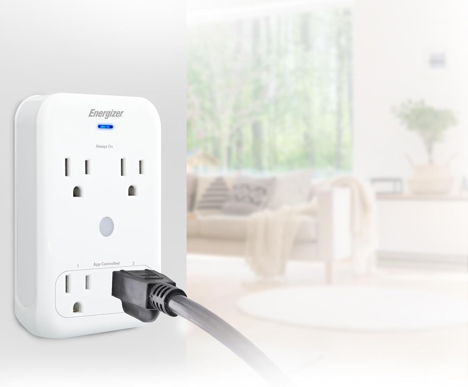 Energizer Smart Wi-Fi Indoor Camera 2-Pack with Smart Wall Tap Outlets, 1080P, Cloud/Micro-SD Card Recording, 2-Way Audio, Night Vision, Remote Access, Motion Alerts, Activity Zones, 2.4GHz Wi-Fi