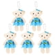 thumbnail image 1 of KAKOWELY 5 mini osos con cadenas colgantes, muñecos de peluche, materiales para ramos de ositos pequeños, 1 of 5