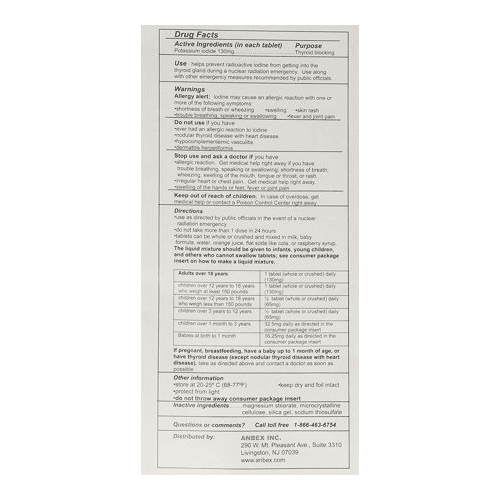 IOSAT 130 mg Potassium Iodide Tablets, 5 Count Health and Beauty