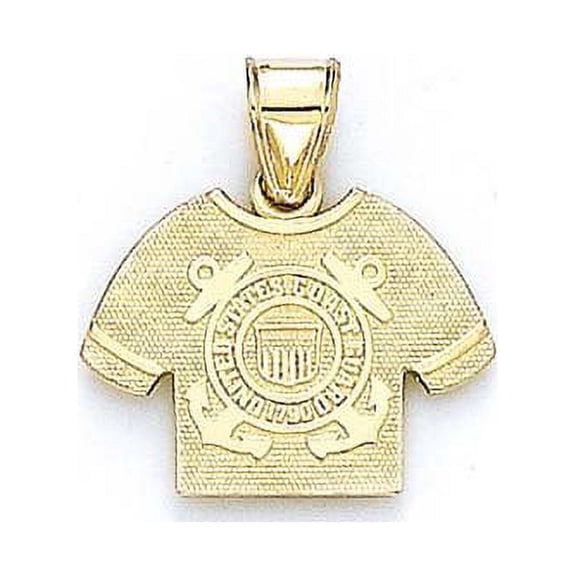 14k Yellow Gold US Coast Guard Logo Shirt Pendant - 2.0 Grams