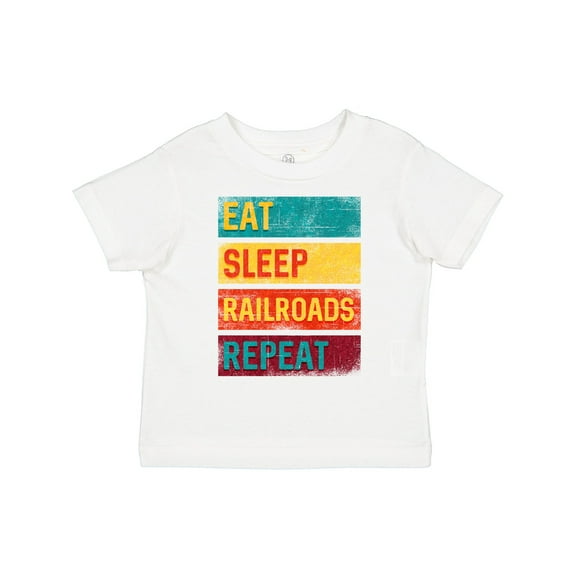 Inktastic Railroading Train Lover Eat Sleep Railroads Repeat Boys or Girls Toddler T-Shirt