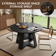 thumbnail image 6 of Hawsaiy 5 Piece 43.3" Round Dining Table Set for 4, Modern Wood Kitchen Table with Storage Shelf & 4 PU Leather Upholstered Dining Chairs, Dining Room Furniture Set for Apartment, 6 of 8