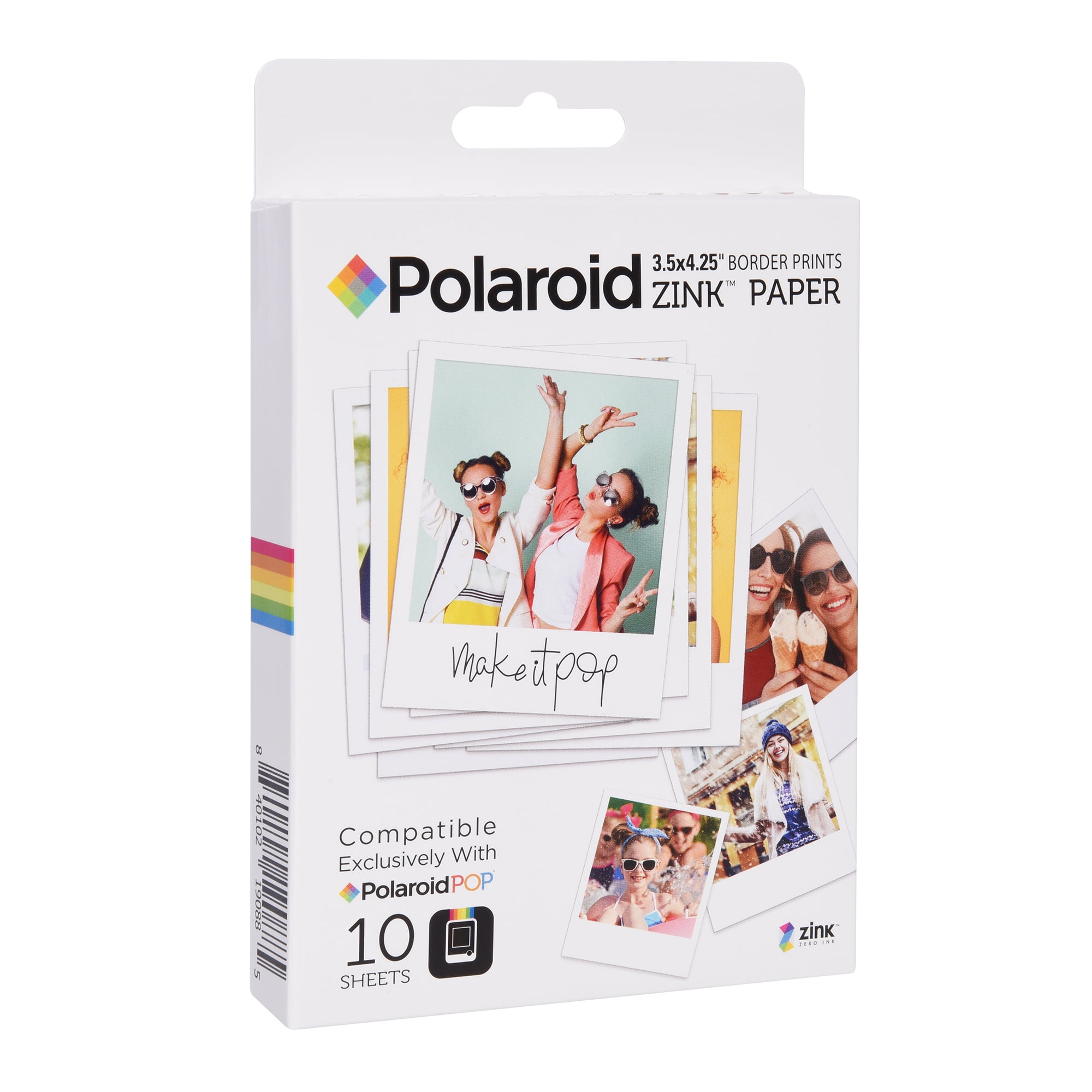 Polaroid Photo Album for 2x3 Zink Photo Paper Black Snap, Zip, Z2300 