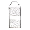 thumbnail image 5 of Contemporary Home Living 28.5" White and Brown 2 Tier Wall Hanging Organizer with Abstract Wire, 5 of 5