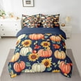 thumbnail image 2 of Manfei Sunflower Pumpkin Bed in a Bag Full size,Thanksgiving Day Bed Set,Botanical Plants Bedding Full Size,Microfiber Teens Bedroom Decor,Reversible,7 Pieces, 2 of 6