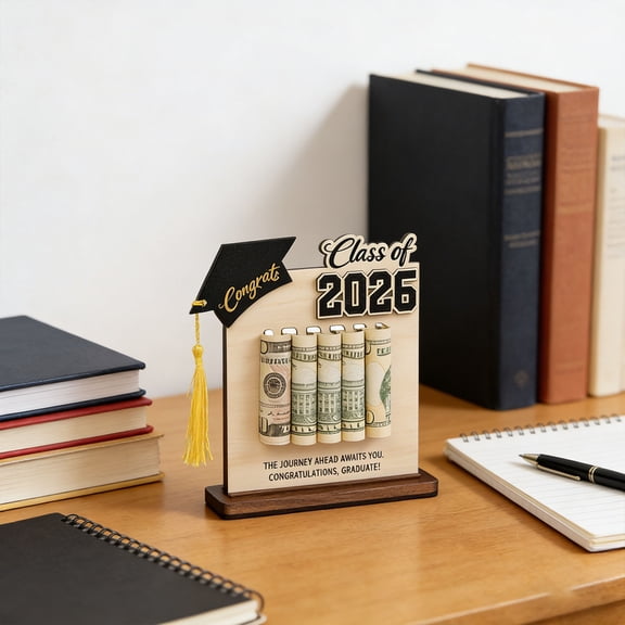 Class of 2026 Graduation Money Holder, Wooden Graduation Cash Gift, Unique Graduation Keepsake for 2026 Graduates
