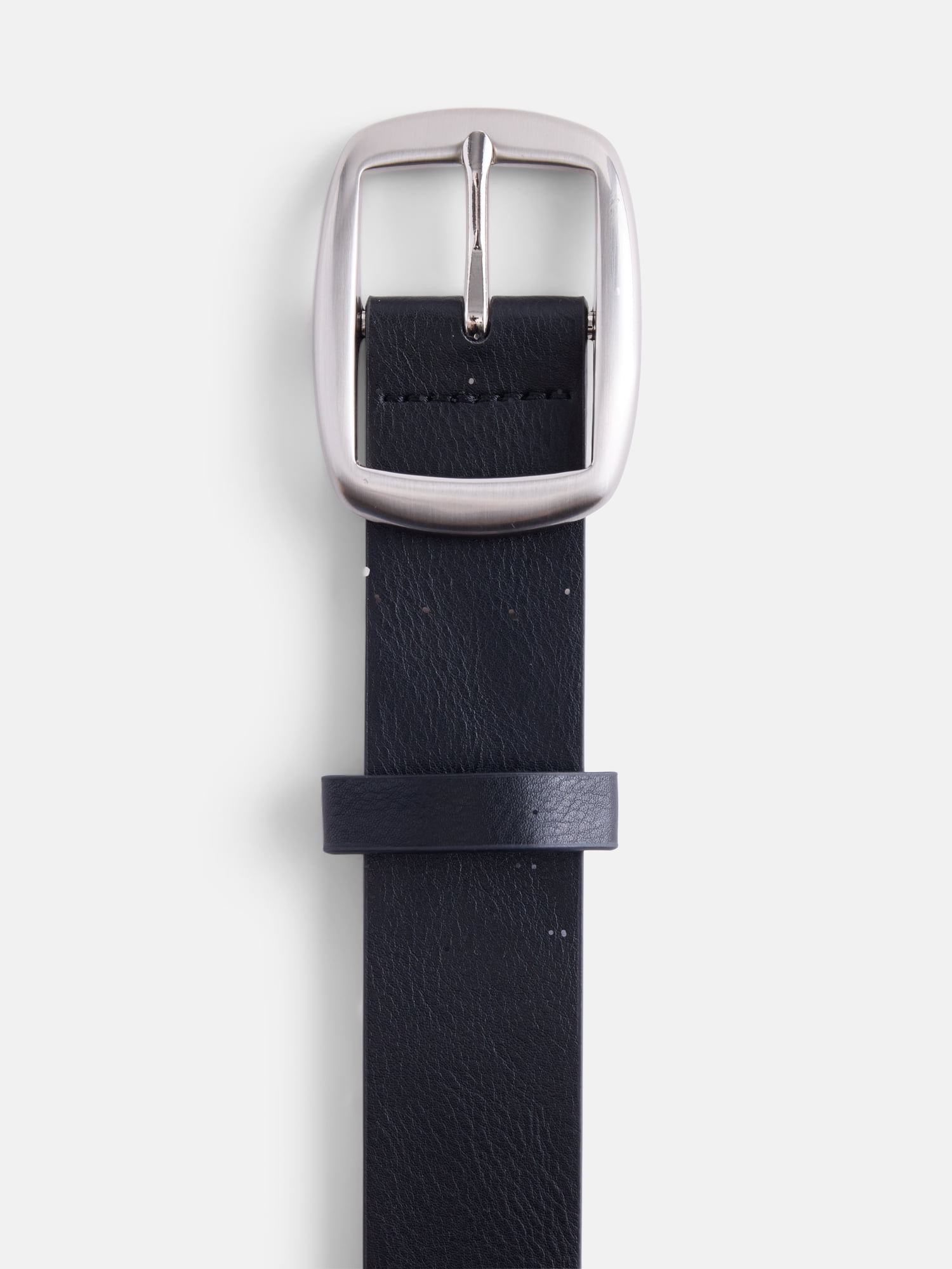 Scenario Women's and Women's Plus Soft Square Center Bar Buckle Belt, Black
