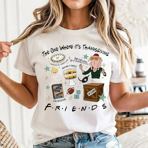 The One Where It's Thanksgiving Friends Unisex T-shirt, Sizes S-5XL - Gategoo