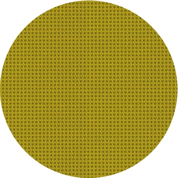 Ahgly Company Indoor Round Patterned Dark Yellow Green Area Rugs, 8' Round