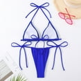 thumbnail image 6 of Lopeceal Women's Triangle Bikini Fishnet Halter Two Piece Sexy Swimsuit String Tie Side Bathing Suit, 6 of 8