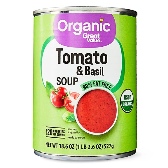 Great Value Organic Tomato Basil Soup, 18.6 oz