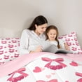thumbnail image 5 of Erosebridal Pink Bowknot Kids 7pcs Bedding Comforter Set,Cute Cherry Red Loves Queen Bedding Sets For Bowtie Lover,Reversible pink, 5 of 7