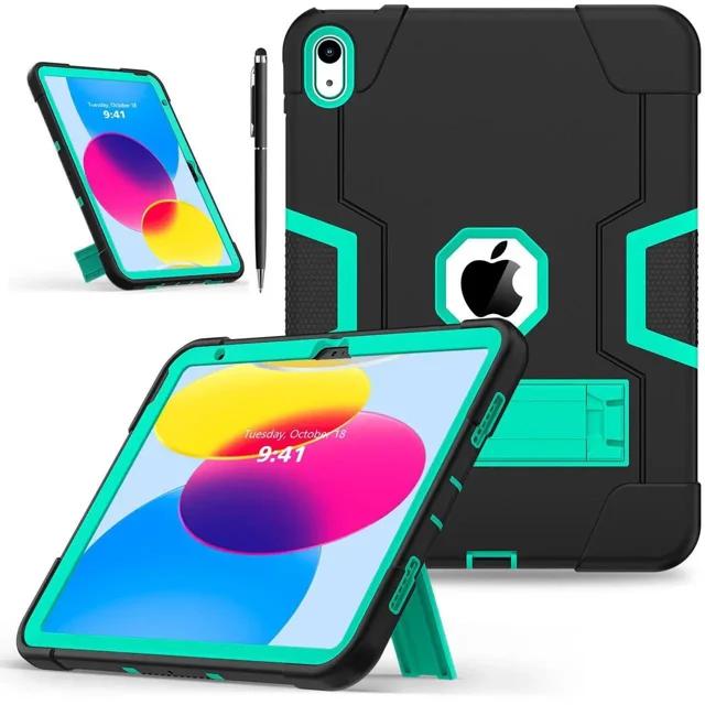 Étui pour iPad 11 Pouces (A16) 2025 / 10e Génération 10,9 Pouces 2022, Étui iPad 11e / 10e avec Porte-Crayon, Étui de Protection Robuste et Résistant avec Béquille Stylet