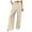 Khaki, variant on EDFBUYKRS Female Women Pants Casual Womens Tall Pants 35 Inseam Women Fashion Elastic Waist Wide Leg Pants for Elastic Waist Loose Comfy Casual Pants Pockets Pants L