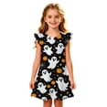 thumbnail image 5 of Bysome Girls Dress Graphic Print Short Sleeve Crew Neck Dresses Halloween Comfortable Girls Dress Size 3-4 Years Black, 5 of 5
