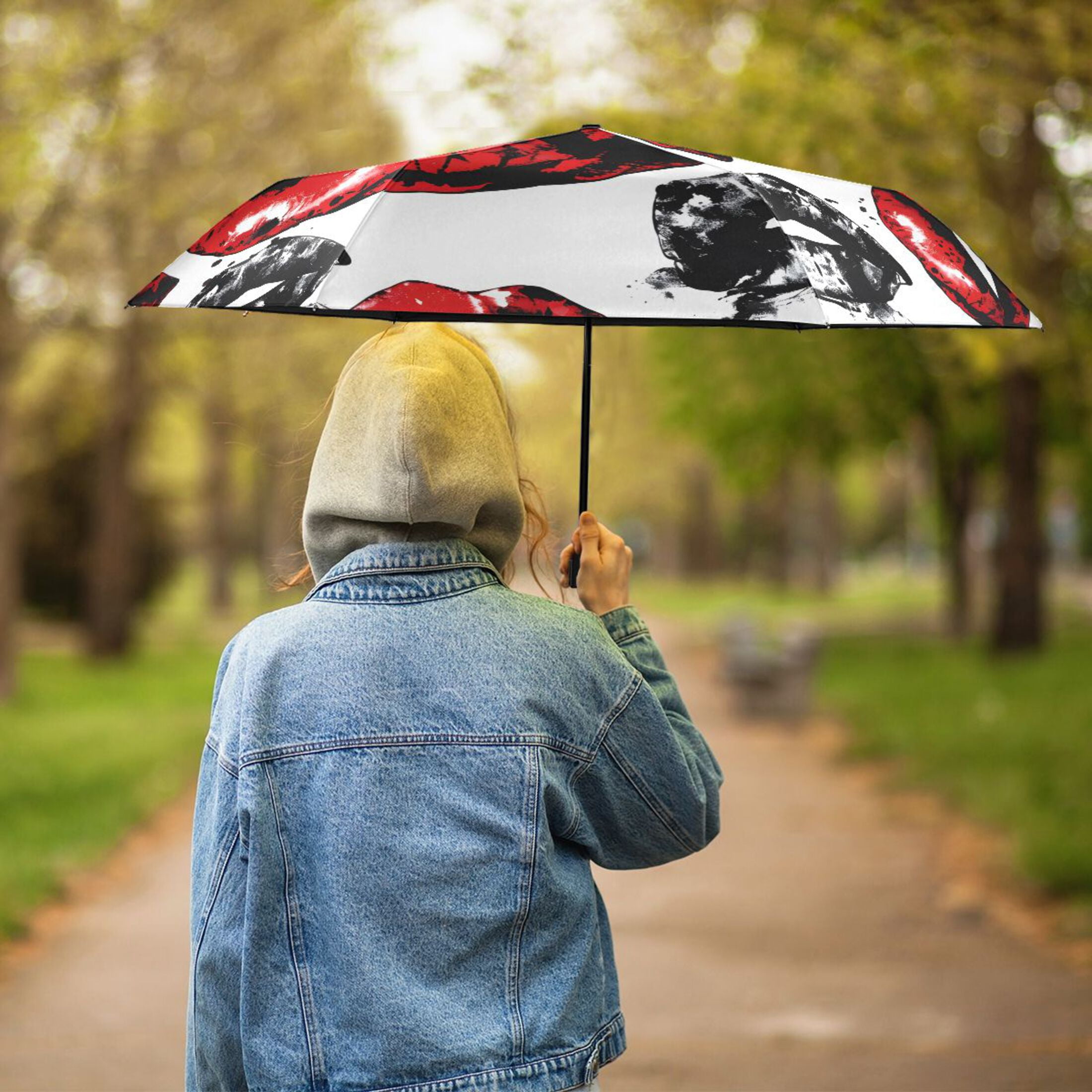 Erogenous Lip Compact Sun Umbrella Windproof Travel Umbrellas for Rain Strong Portable UV Protection