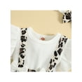 thumbnail image 5 of Franhais Girls Summer 2Pcs Outfit Sets Flying Sleeve Floral/Leopard Print Patchwork Romper + Headband, 5 of 9