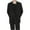 #129-Black, variant on Men's Fashion Solid Color Notched Lapel Shoulder Padded Suit Jacket with Long Sleeves, Fluid Drape Back Slit Pockets for Business Casual Commuting Style