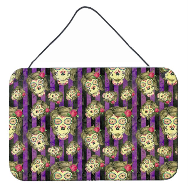 "Treasures Watercolor Day of the Dead Halloween Metal Print, 8"" H x 12"" W, Multicolor" Caroline's Treasures BB7519DS812