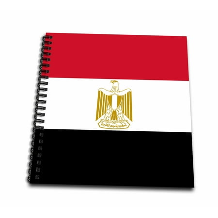 3dRose Flag of Egypt - Egyptian red white black with gold national emblem the Eagle of Saladin - Arab world - Mini Notepad, 4 by 4-inch