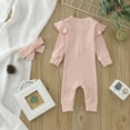 thumbnail image 5 of Sngxgn Baby Bodysuit for Girls Boys Long Sleeve Sleepers(Pink,80), 5 of 5