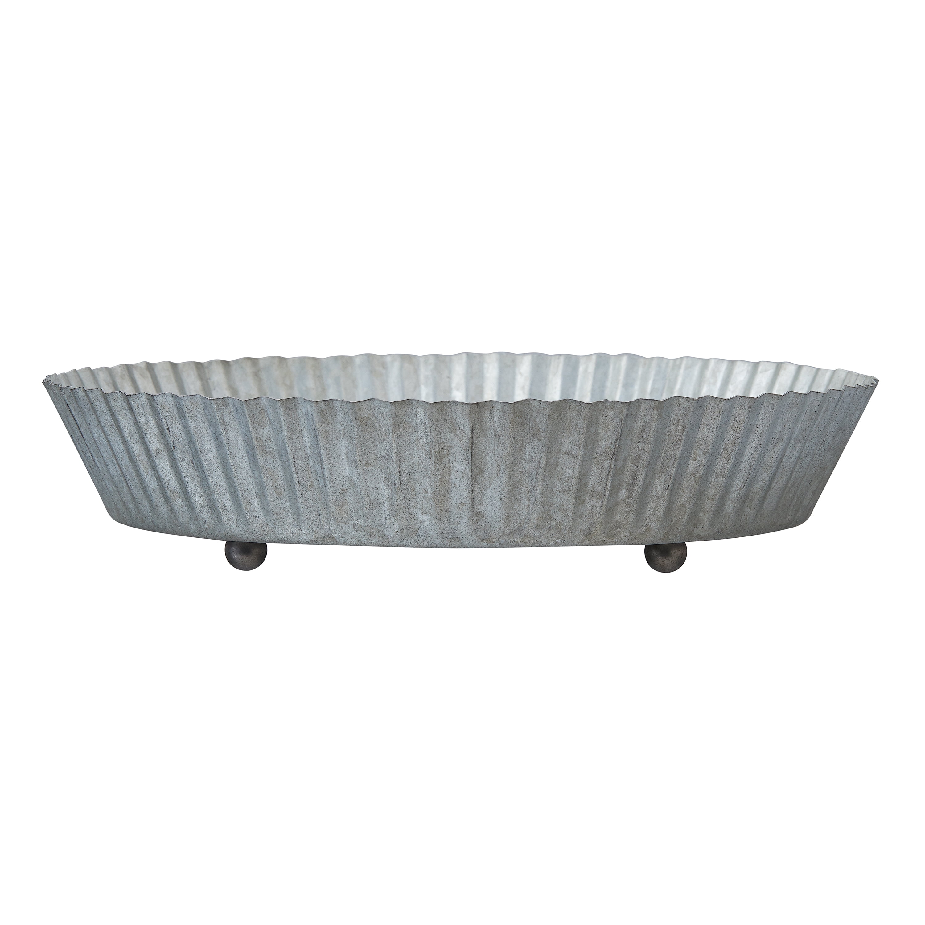 Better Homes & Gardens 9.75 inch Footed Galvanized Gray Metal Plant Saucer