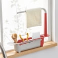 thumbnail image 4 of Retractable Water Filter Rack, Staron 2026 Expandable Sink Mounted Drying Rack Basket, Adjustable Plastic Dish Organizer Space Saving Multi Functional Kitchen Accessory, Red, 4 of 7