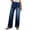 Dark Blue, variant on Summer Casual Stretch High Waist Jeans for Women Elastic Waist Straight Wide Leg Denim Pants with Pockets Vacation Outdoor Work Pants