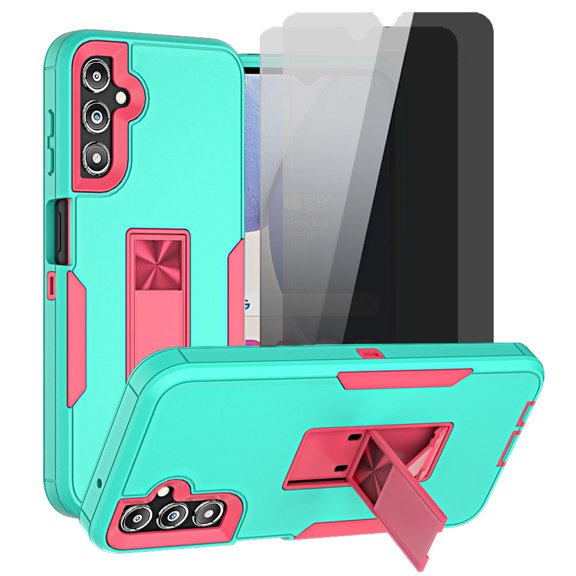 Aggxpf Samsung A14 5g Phone Case with Screen Protector Pack, Anti Spy Privacy Tempered Screen Protector Phone Case, Green