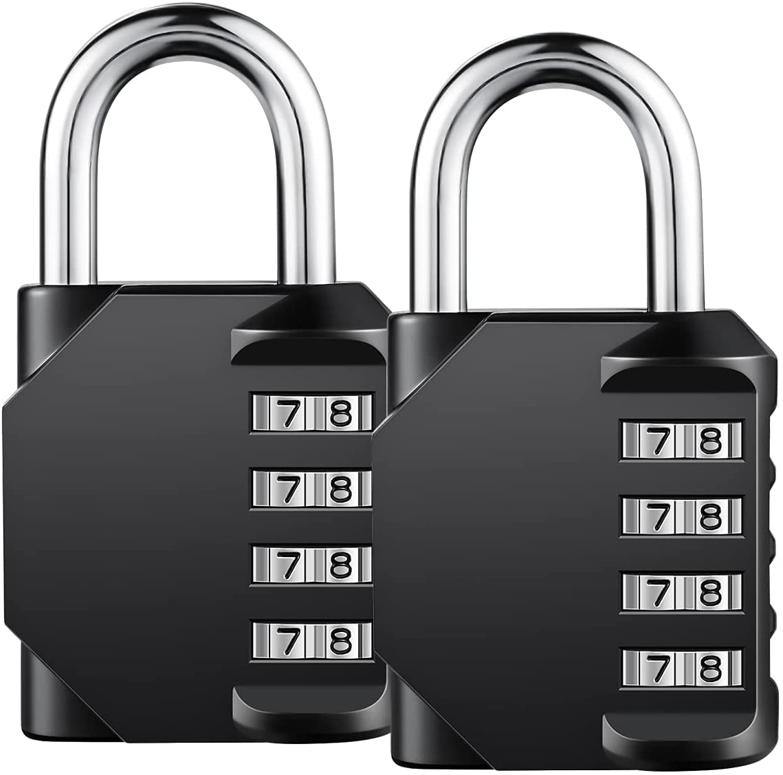 School - Zinc Alloy Material 10000 Combinations for Gym Weatherproof Padlock ORIA 4-Digit Security Number Code Lock with Keys Outdoor Shed Combination Padlock Newest Version, 2 Pack Lockers 