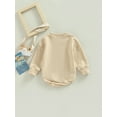 thumbnail image 4 of Qmyliery Toddler Baby Rompers Letter Print Western Cowboy Casual Long Sleeve Sweatshirt Jumpsuit for Newborn Girl Boy,0-24 Months, 4 of 8