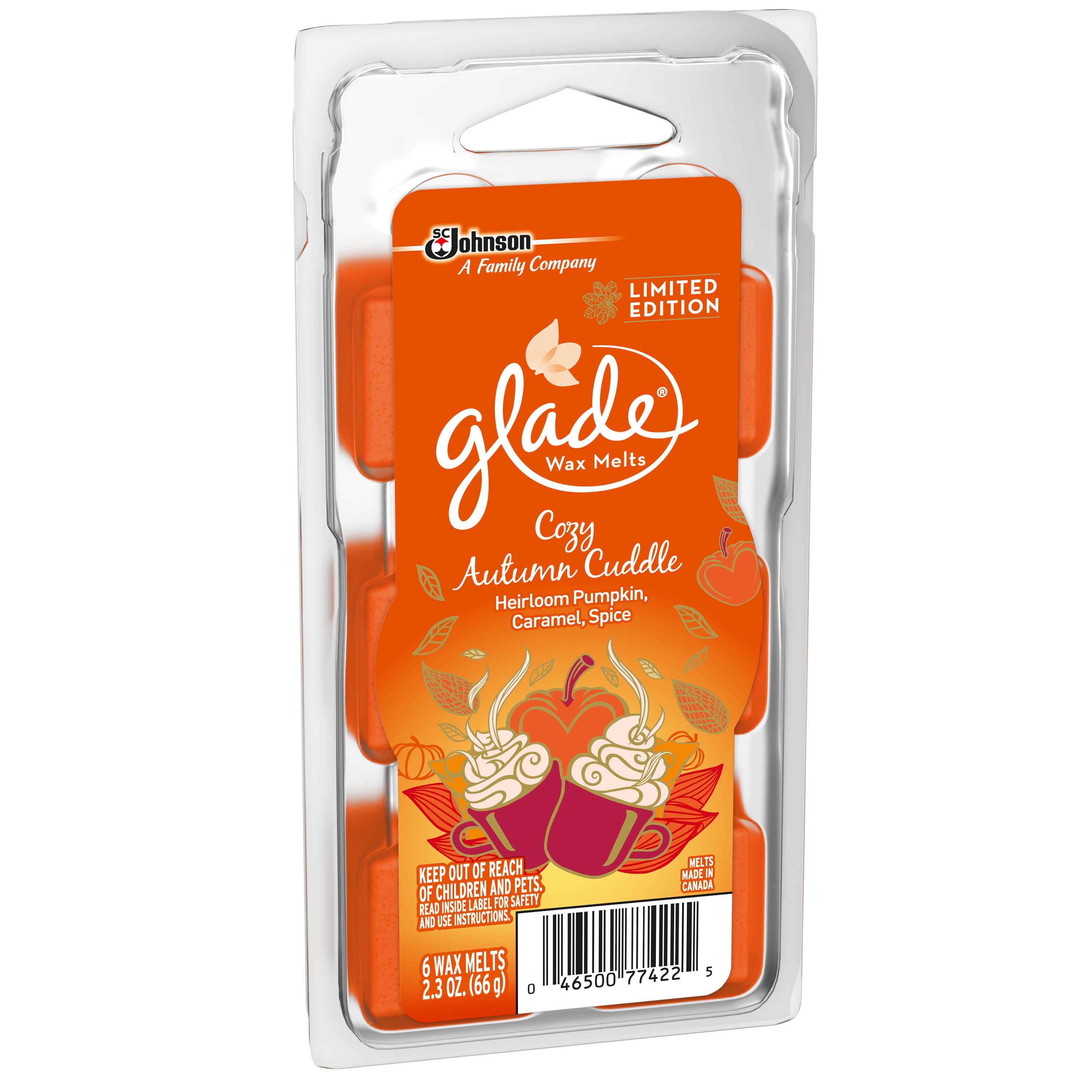 4X Sets Glade Cozy Autumn Cuddle Pumpkin Spice Scented Wax Melts  24 Melts Total 