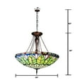 thumbnail image 2 of CHLOE Lotus 28" W Tiffany Stained Glass Inverted Ceiling Pendant in Bronze, 2 of 4