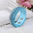 thumbnail image 2 of Grandest Birch Women Crystal Rhinestone Faux Leather Bracelet Wristband for Banquet Gift Dating Faux Leather,Rhinestone Gray, 2 of 8