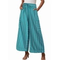 thumbnail image 2 of Pantalones Anchos de Verano para Mujer, Cómodos, Color Verde Malaquita, Talla M, 2 of 5