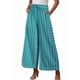 thumbnail image 2 of Pantalones Anchos de Verano para Mujer, Cómodos, Color Verde Malaquita, Talla M, 2 of 5