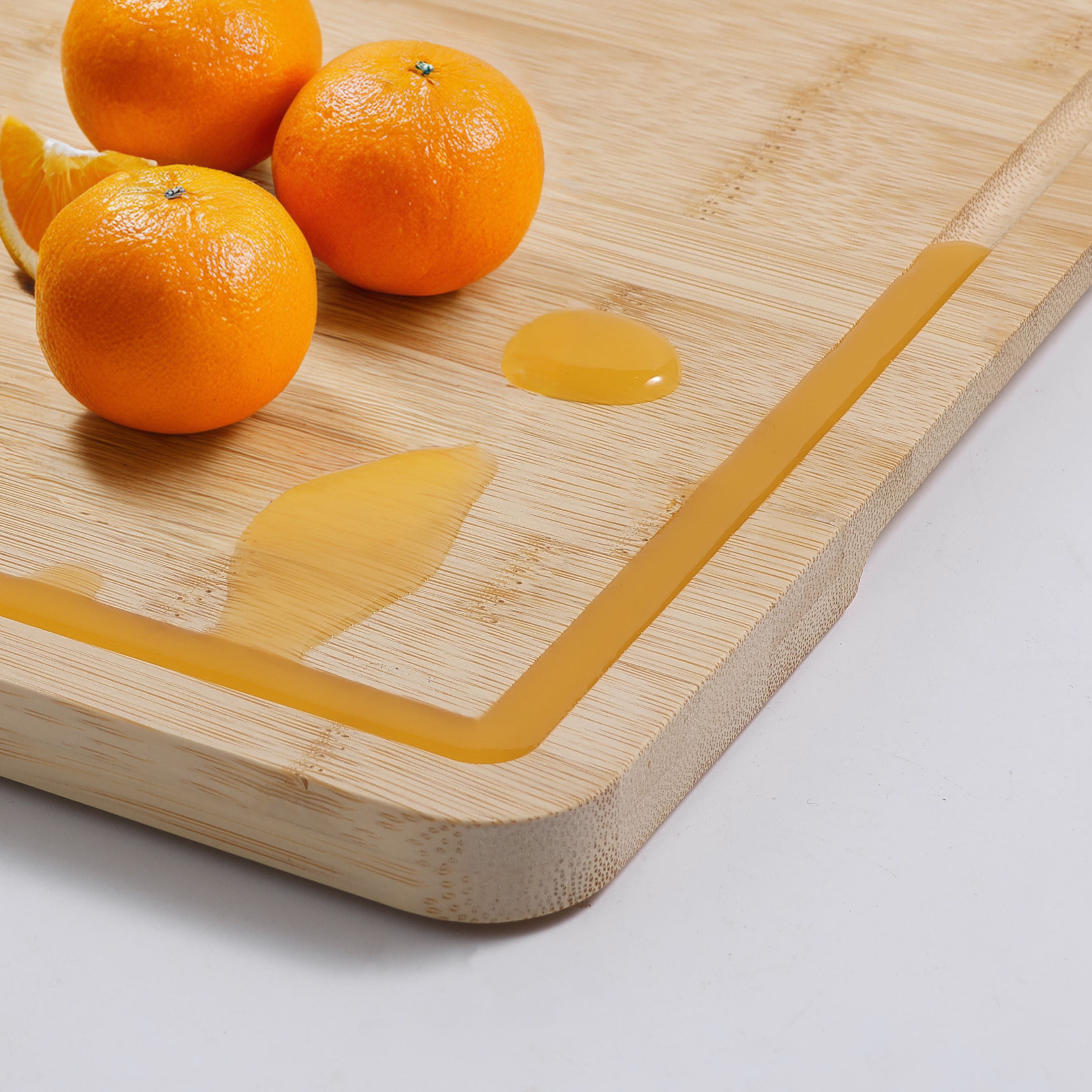 Mainstays 11" x 14.5" Non-Slip Bamboo Cutting Board, 100% Natural Bamboo Color, with Juice Groove