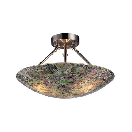 

Semi Flush 3 Light With Satin Nickel Finish Medium Base 16 inch 180 Watts - World of Lamp