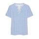 thumbnail image 4 of Camisetas Casuales de las Mujeres Largo Casual Impreso Cuello Redondo Suelto Top, Camiseta de Verano de Manga Corta, 4 of 5