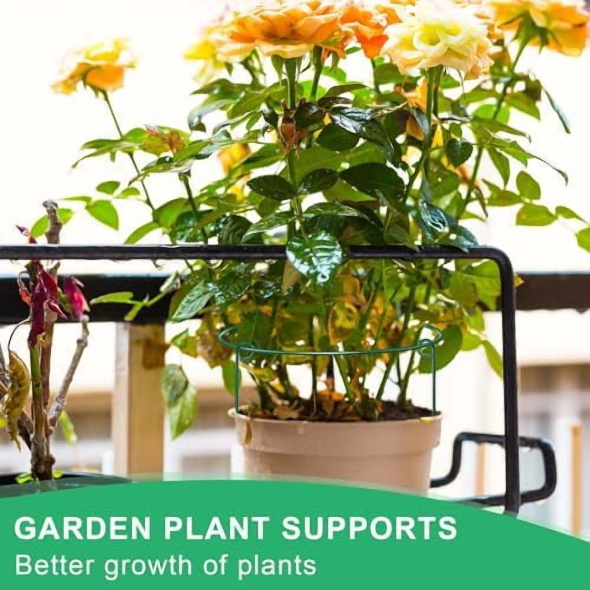 3 Pack Peony Cages Support Stakes Ring for Garden, Round Plant Support for Outdoor (10" W x 17" H), Indoor Plant Cages Hoops Plant Rings for Tomatoes,Rose,Astilbes,Vine Indoor Potted Plants