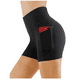 Short Femme Taille Haute avec Poches Latérales, Adapté pour l'Exercice et le Yoga Noir XL – image 1 sur 7