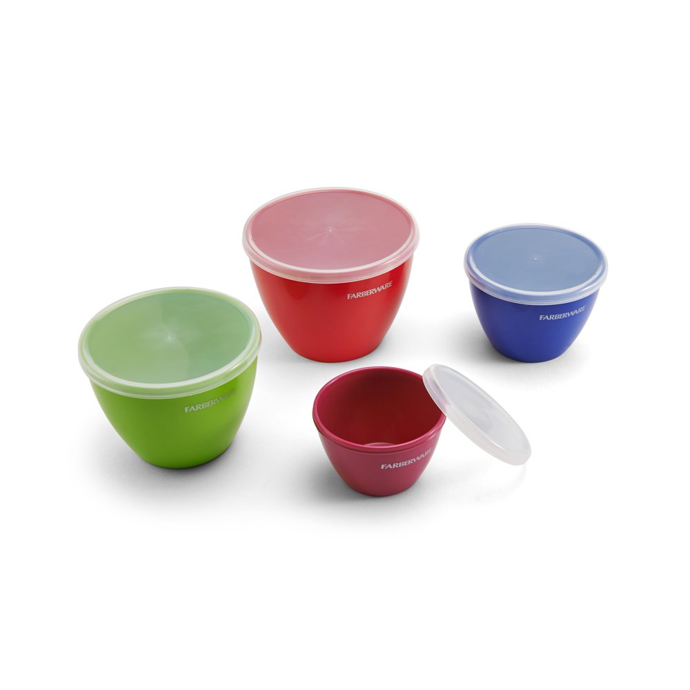Farberware Colourworks Set of 4 MultiColored Prep Bowls with Lids