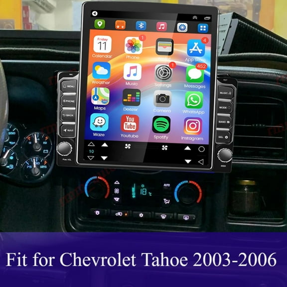 Molaner 9.7" Android 15 Car Radio Compatible for Chevrolet Tahoe 2003-2006 Fit for Wireless CarPlay/Android Auto, GPS, BT, WiFi, SWC, 2 32G