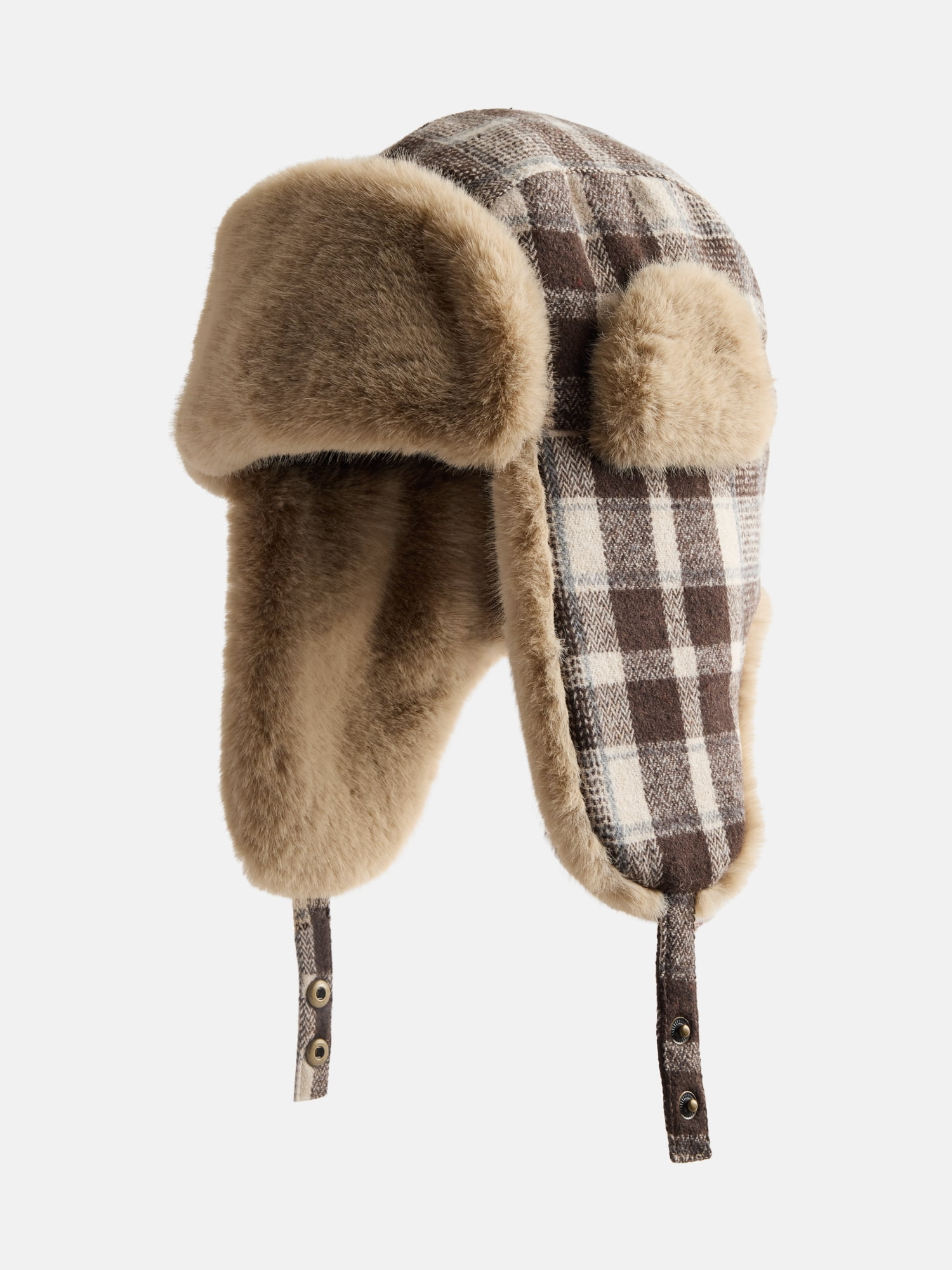 Ozark Trail Women's Faux Fur Trim Trapper Hat, Brown