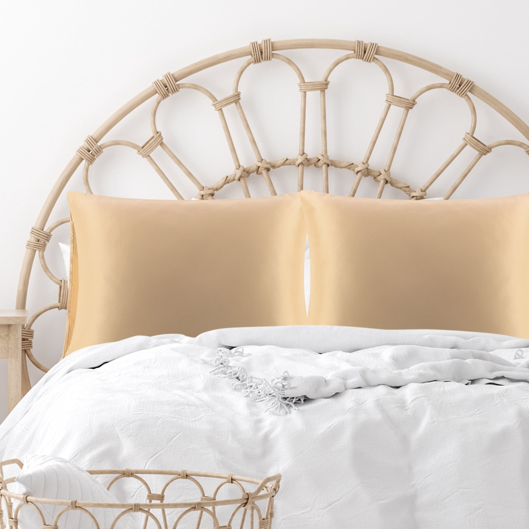 Unique Bargains 4 Pack Satin Pillowcases for Hair and Skin, Taupe King
