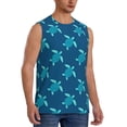 thumbnail image 2 of Haiem Men's Cute Turtle Print Tank Tops Summer Sleeveless Cut Off Workout T-Shirts Fitness Vest Athletic Undershirts-3X-Large, 2 of 8