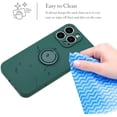 thumbnail image 6 of Ring Holder Case for iPhone 14 Pro Max 6.7 inch, Slim Liquid Silicone Phone Case 360 Rotatable Ring Holder Kickstand Bumper Hand Strap Magnetic Car Mount Shockproof Cover - Dark Green, 6 of 16