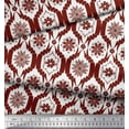 thumbnail image 2 of Soimoi Red polyester Crepe Fabric Floral Damask Fabric Prints By Yard 42 Inch Wide, 2 of 3